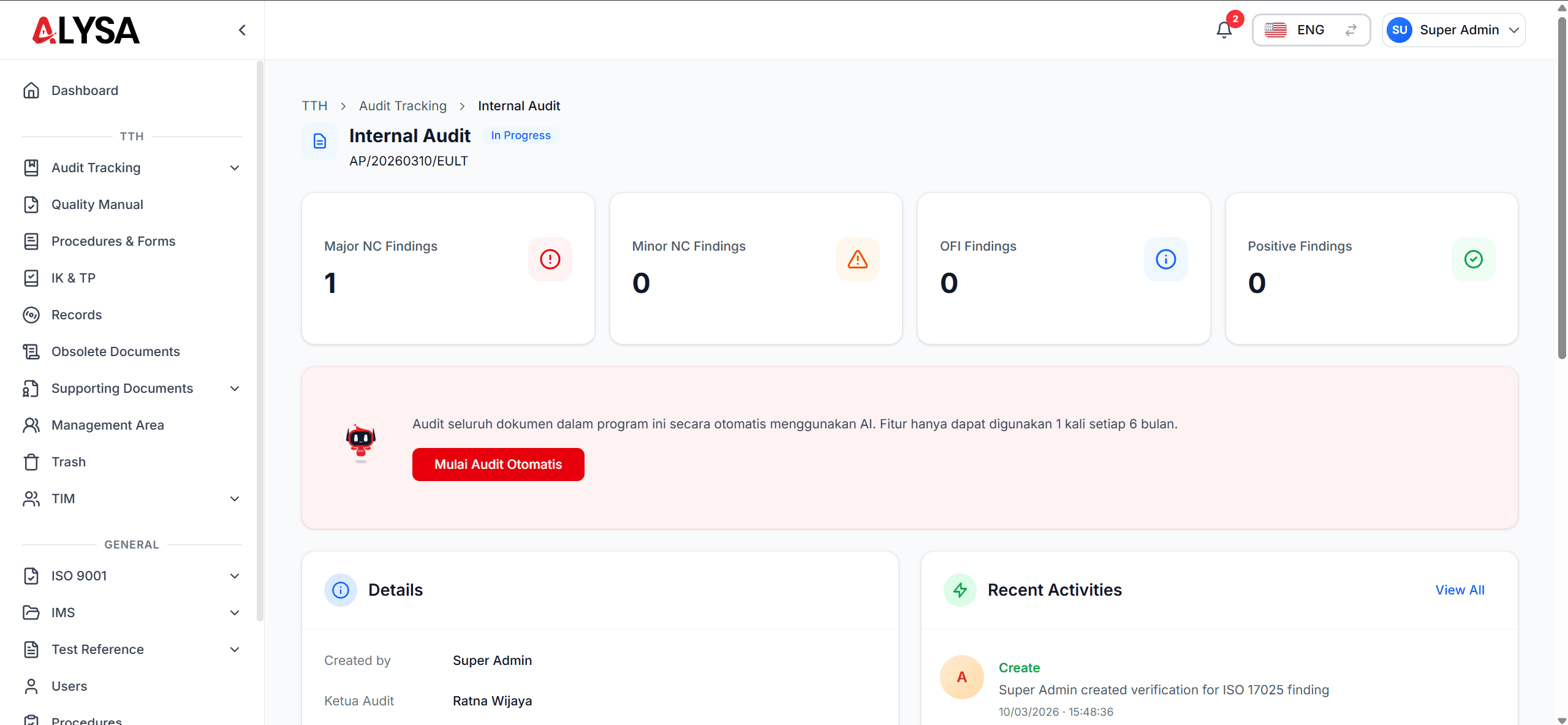 AI-Based Audit Tracking System